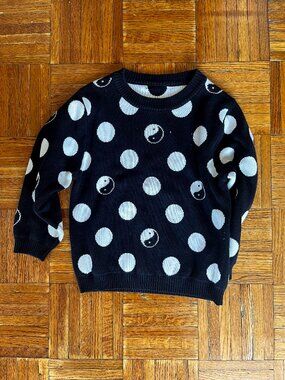 MEME Kids Yin Yang Polka Dot Sweater — Size 3/4